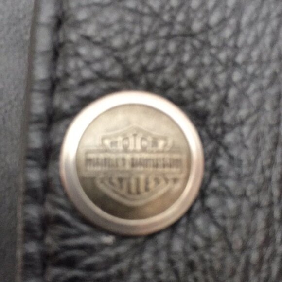 Harley-Davidson Motorcycles Men’s Black Leather Vest Made in USA Size Large - Picture 5 of 11